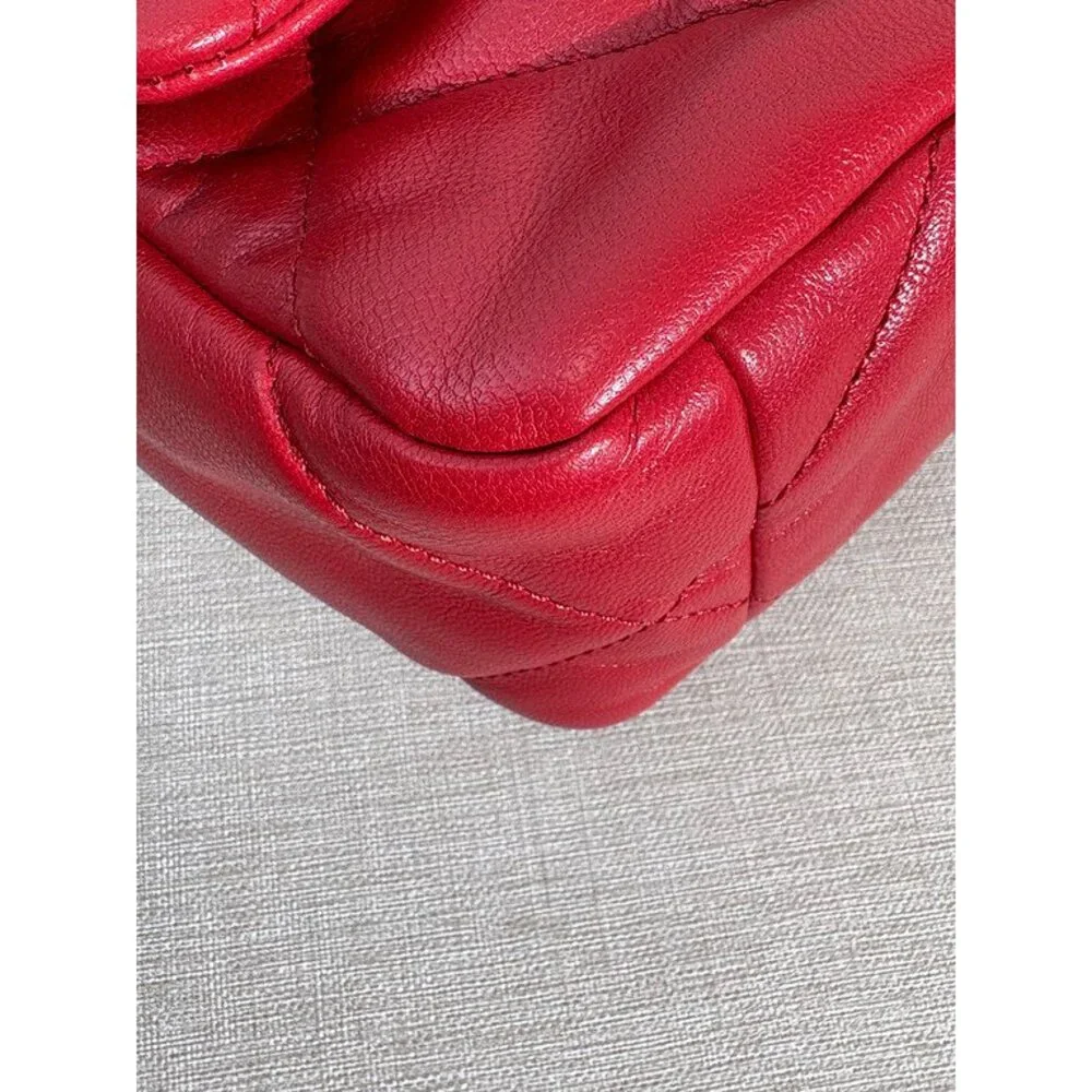 CHANEL Red Lambskin 19 Flap Bag Small GHW